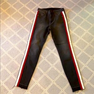 Joes Jeans dark grey w velvet stripes